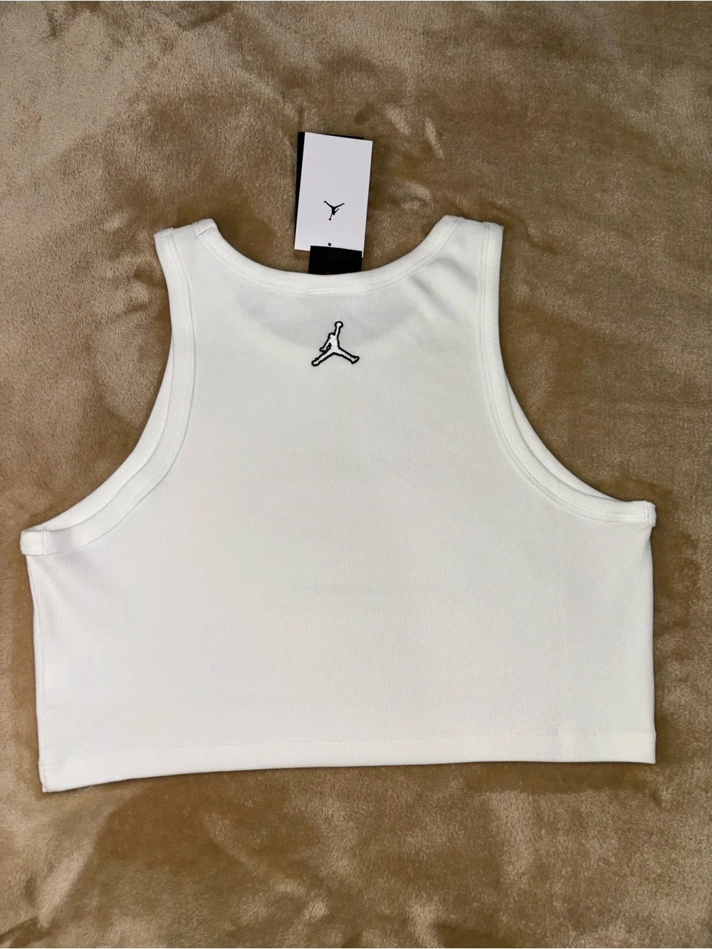 Jordan White Ribbed Crop Tank - Picture 3 of 3